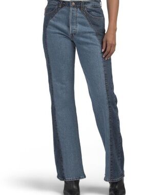 Levi’s Two-Tone High-Rise Western Style Jeans - Blue